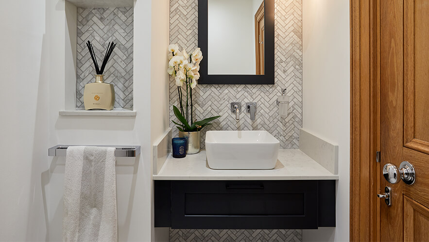 Carrara cloakroom in Oxshott