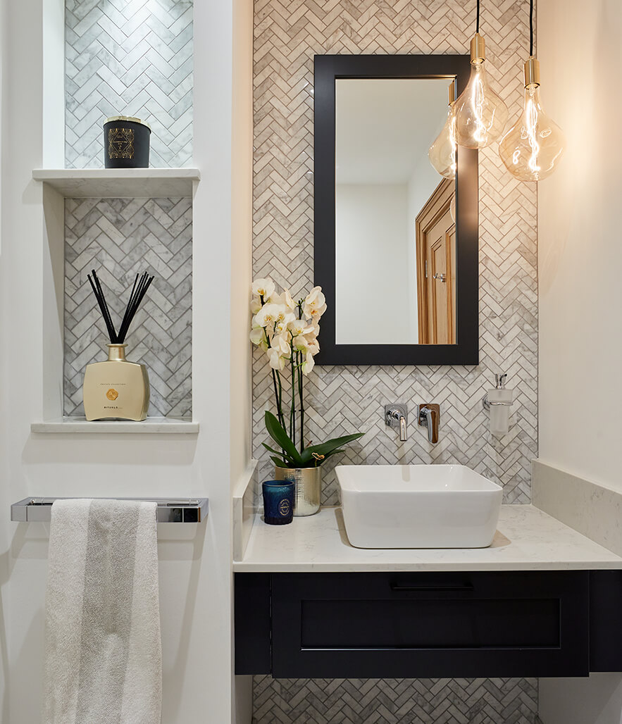 Carrara cloakroom in Oxshott