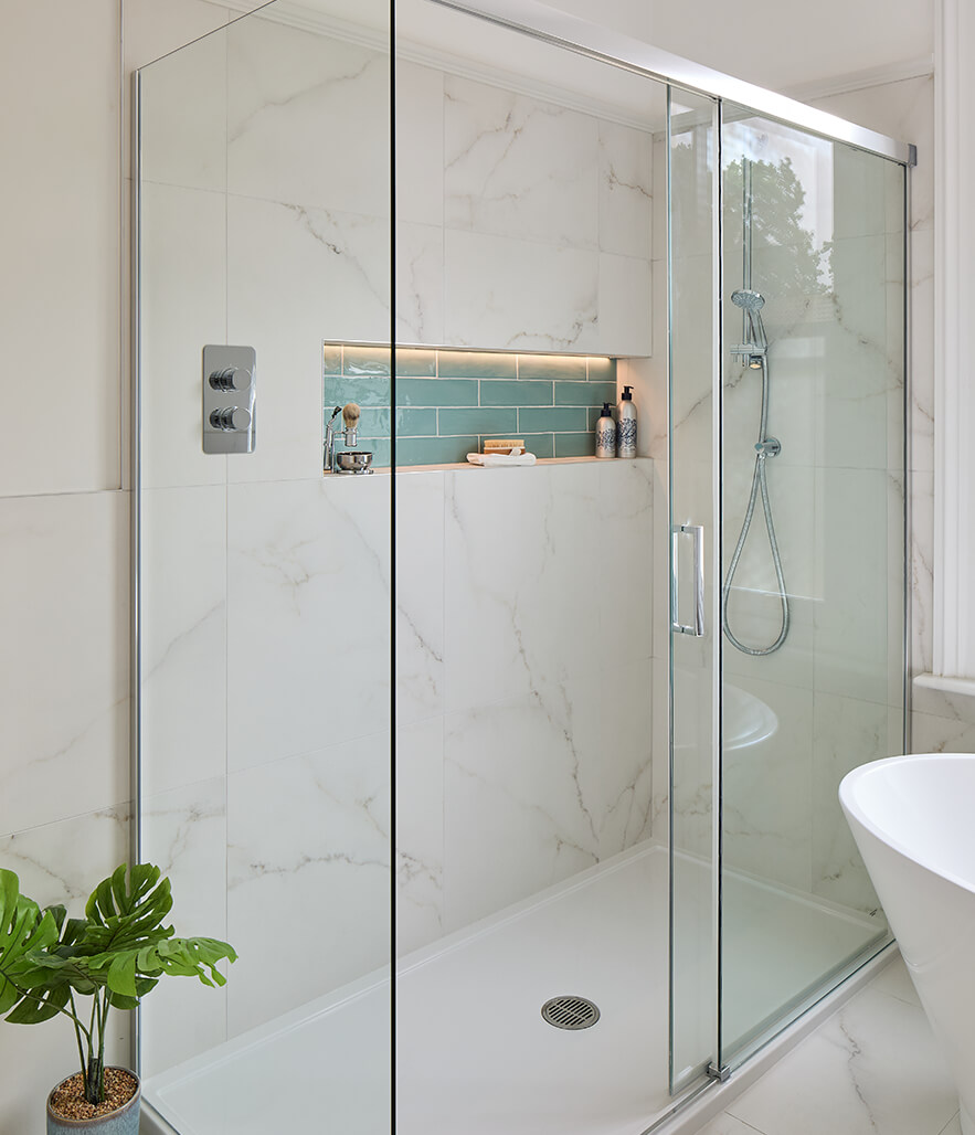 Classical Calacatta Family bathroom in Surbiton