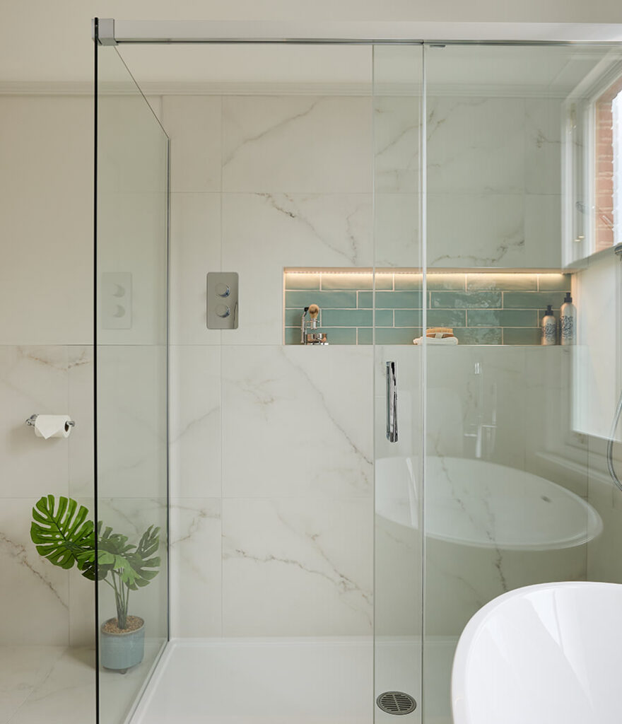 Classical Calacatta Family bathroom in Surbiton