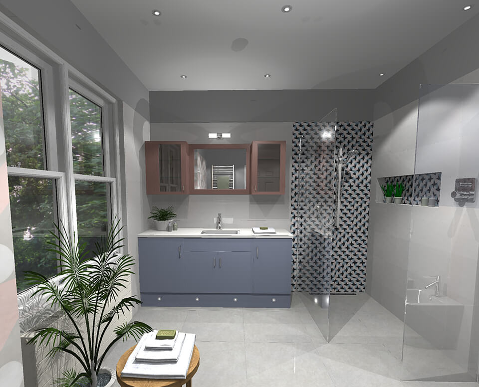 Colourful family wetroom in east molesey 3d