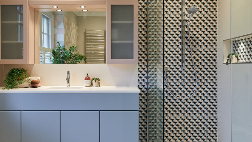 Colourful family wetroom in east molesey