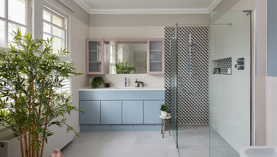 Colourful family wetroom in east molesey