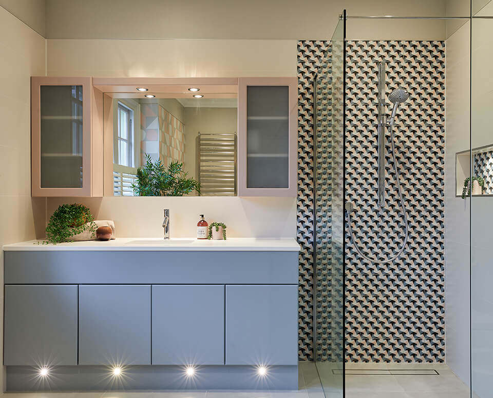 Colourful family wetroom in east molesey real