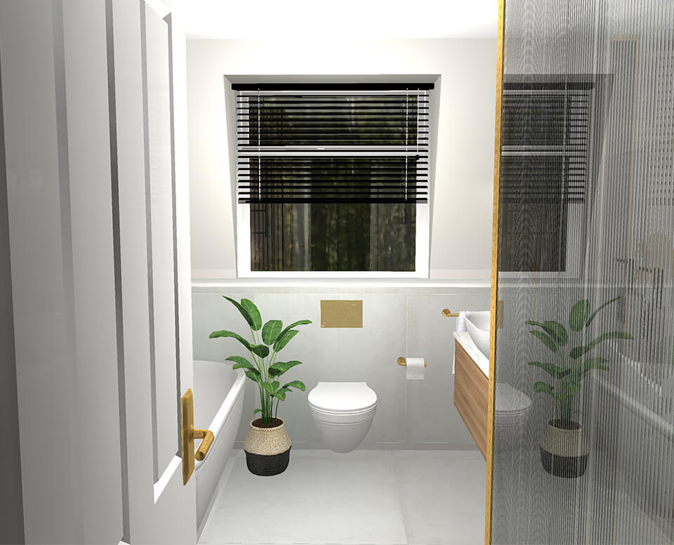 Fluted Family bathroom in Richmond 3d