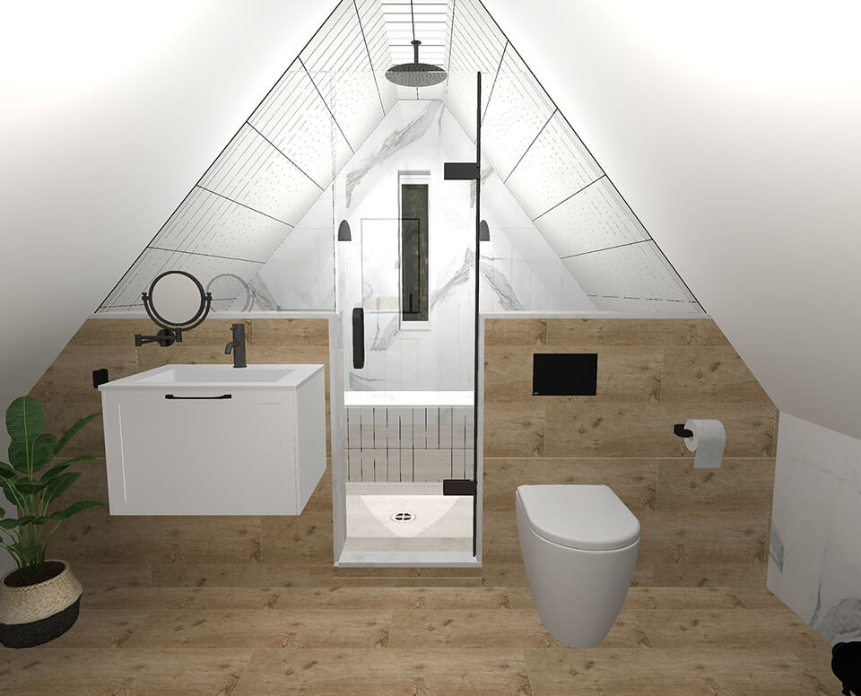 Loft en suite retreat in oxshott 3d