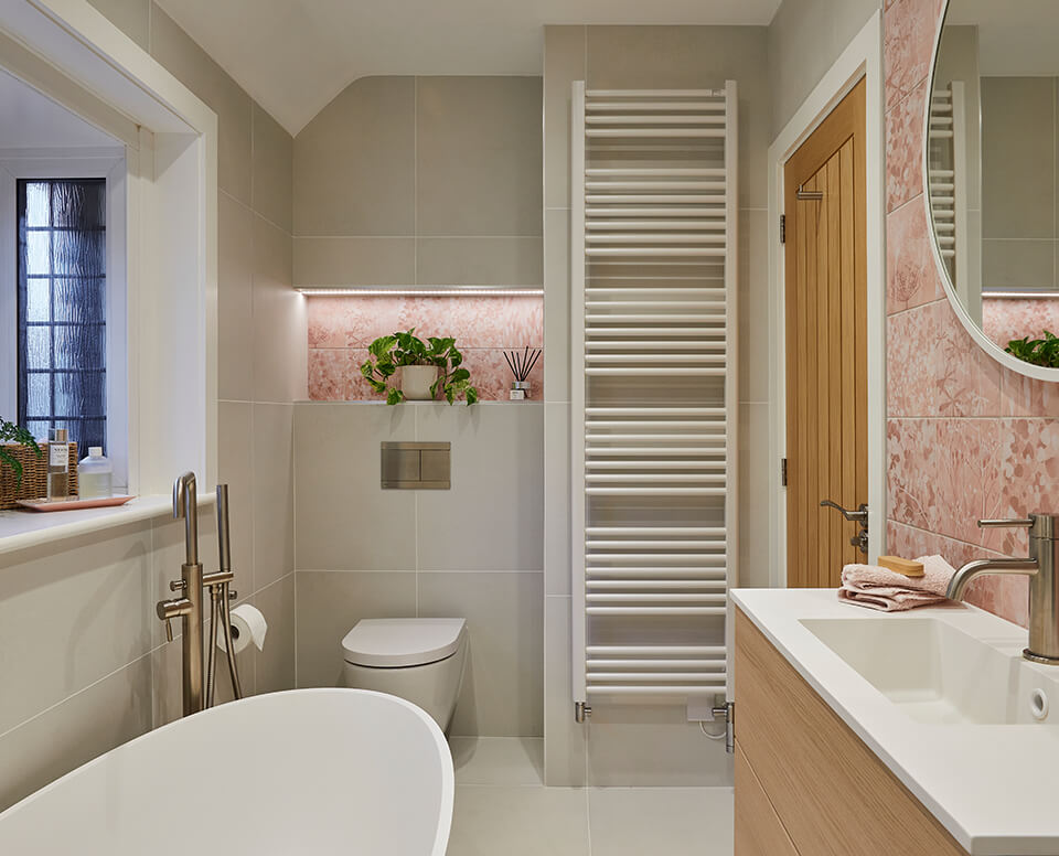 Wild botanical family bathroom in esher After