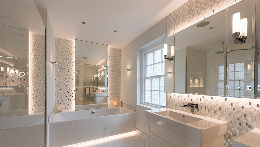 Beautiful Marble master bathroom in esher