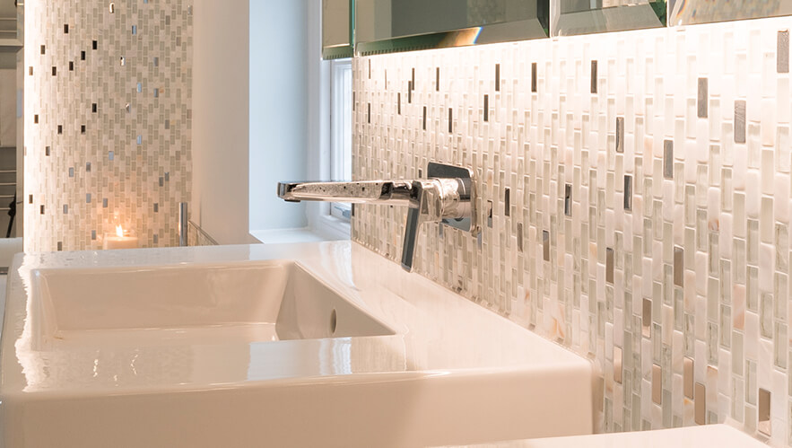 Beautiful Marble master bathroom in esher