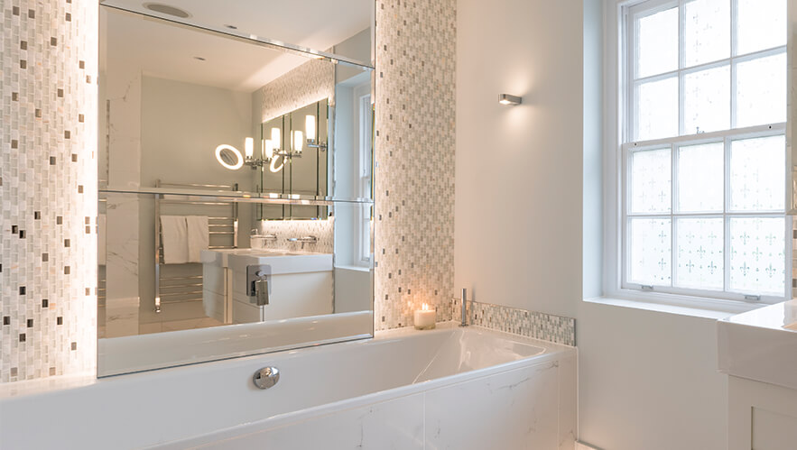 Beautiful Marble master bathroom in esher