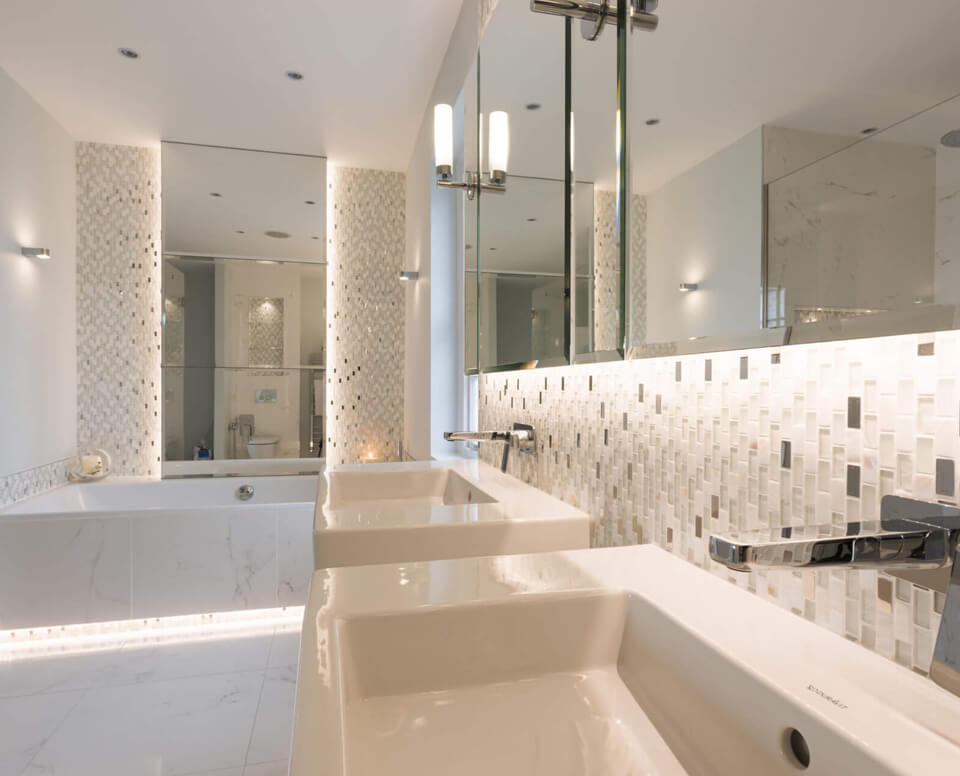 Beautiful Marble master bathroom in esher real