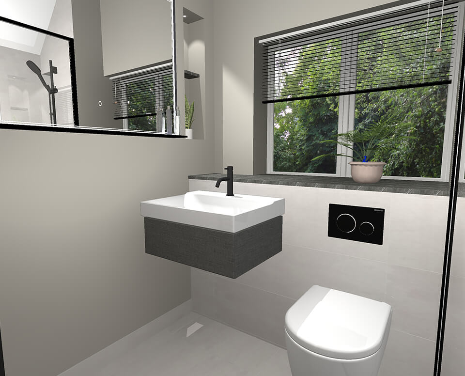 Compact wetroom in Ockham 3d