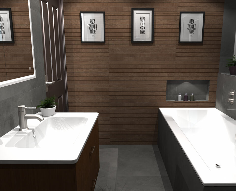 Family bathroom in Teddington 3d