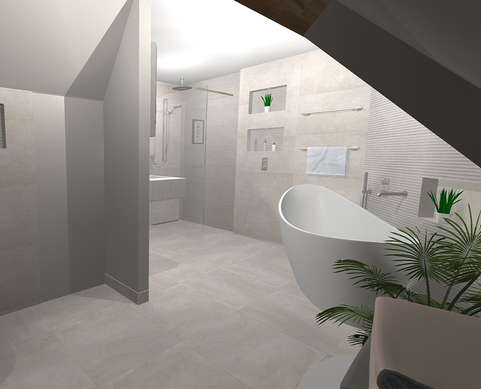 Minimalist Master ensuite in Ockham 3d