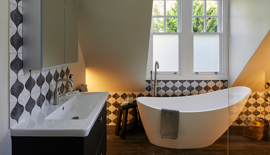 cuban flair for a family bathroom in Surbiton