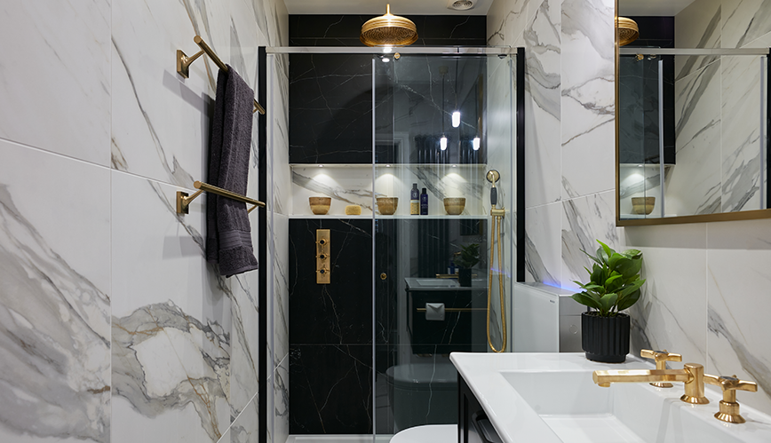 slender shower en suite in Hampton