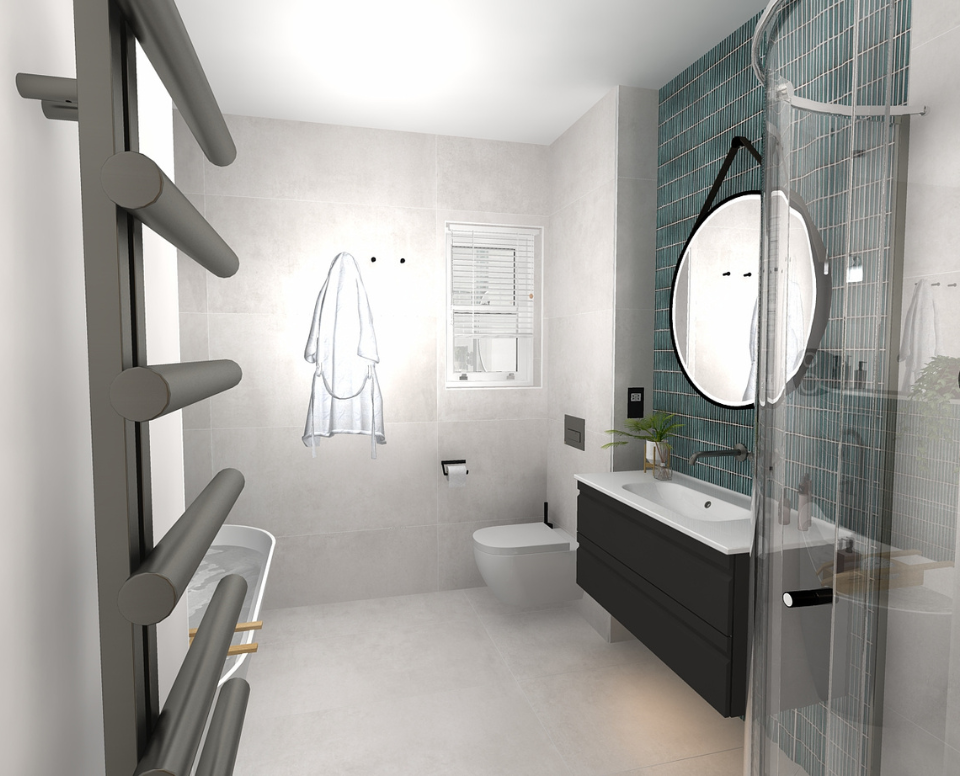 Bathroom & Kitchen Eleven - Bamboo teal in Cobham