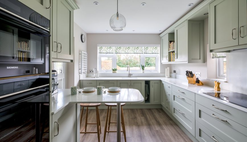 Bathroom & Kitchen Eleven - mizzle green kitchen in Cobham